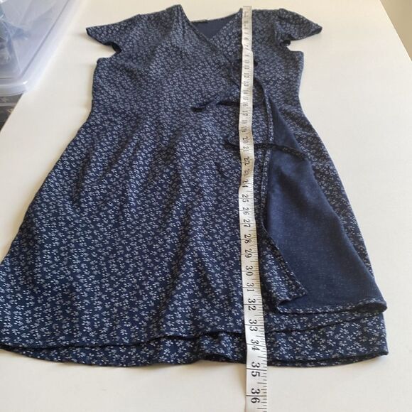 Brandy Melville Navy Blue Floral Robbie Tie Wrap Dress - Picture 13 of 13